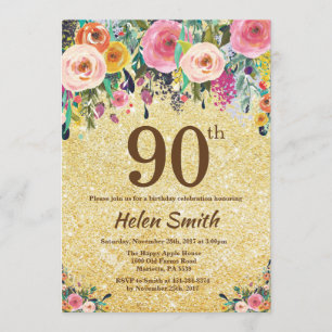 Invitation florale d'anniversaire de parties
