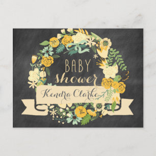INVITATION FLORALE DE BABY SHOWER DU TABLEAU