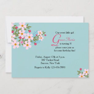 Invitation florale de cosmos rose