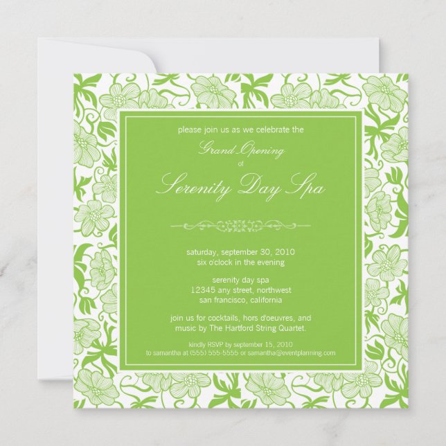 Invitation florale de fantaisie d'ouverture (Devant)