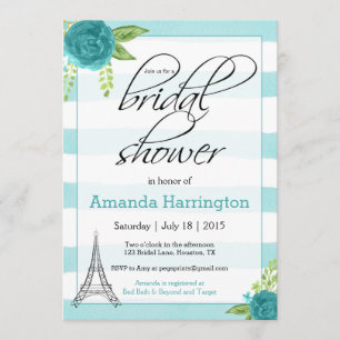 Invitation florale de Fête de la mariée de Paris -