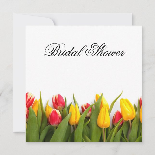 Invitation florale de Fête de la mariée de tulipes (Devant)