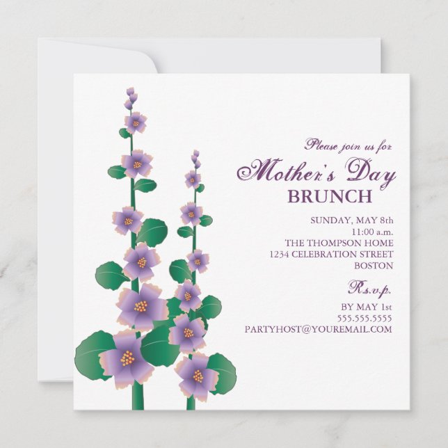 Invitation florale de jardin de brunch du jour de (Devant)