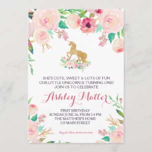 Invitation florale de rose d'anniversaire de