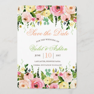 Invitation florale de sauvegarde de la date