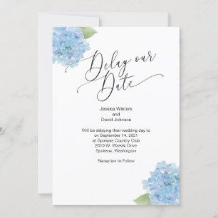 Invitation florale d'hortensia pour reporter notre