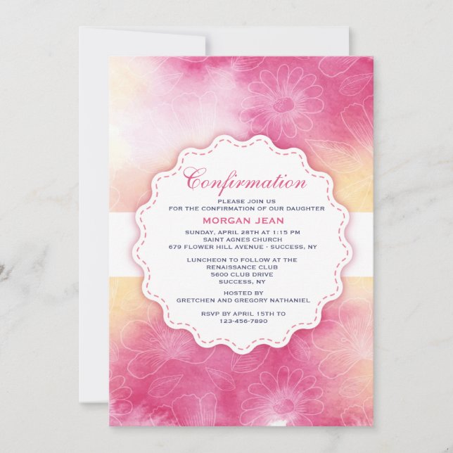 Invitation florale douce (Devant)
