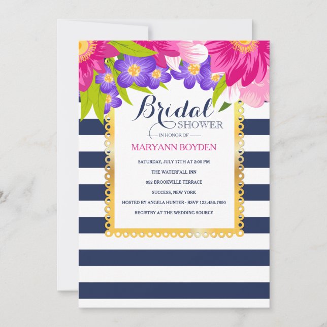 Invitation florale étonnante (Devant)