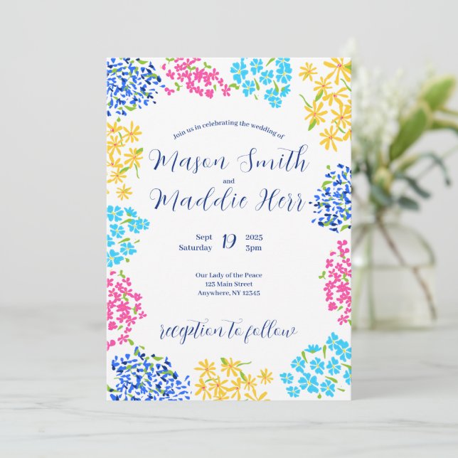 Invitation florale fantaisiste (Debout devant)