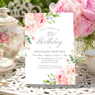 Invitation Florale Féminine Roses Roses Fête des 5