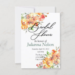 Invitation florale gingembre aquarelle