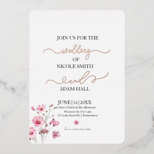 Invitation Florale mariage (Recto)