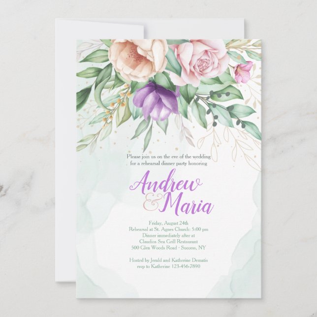 Invitation Florale Pastel (Devant)