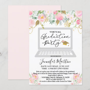 Invitation florale pour fête de remise de diplômes