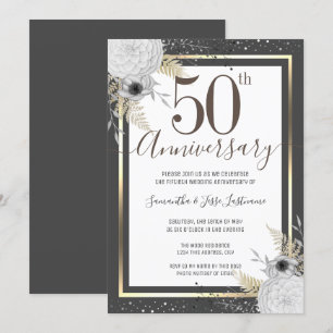 Invitation florale pour les 50 ans de mariage