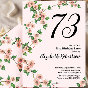 Invitation florale pour un 73e anniversaire en ros