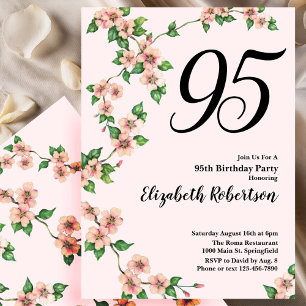 Invitation florale pour un 95e anniversaire en ros