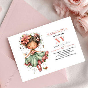 Invitation florale romantique pour l'anniversaire