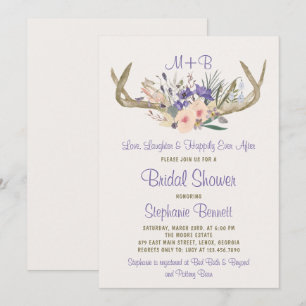 Invitation florale rustique de Fête de la mariée