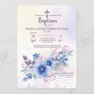 Invitation Florale Saphir