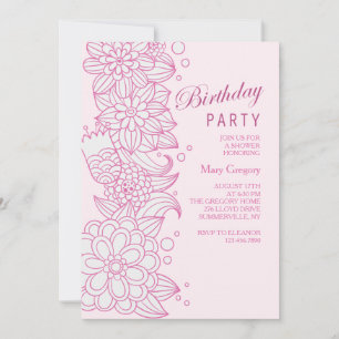Invitation florale Sketchy