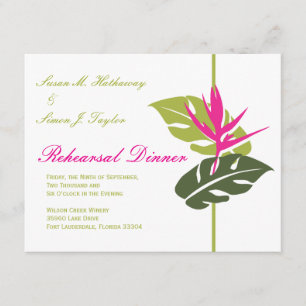 Invitation florale tropicale de dîner de