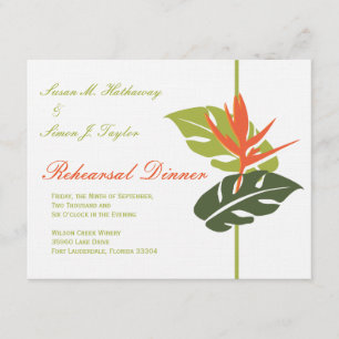 Invitation florale tropicale de dîner de
