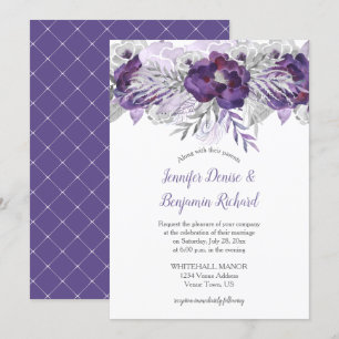 Invitation florale Ultra Violet Lavender Grey