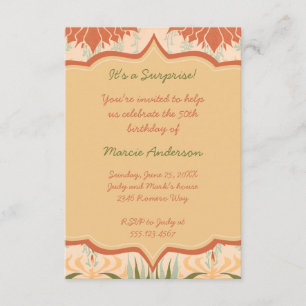 Invitation florale verte ene ivoire de partie de