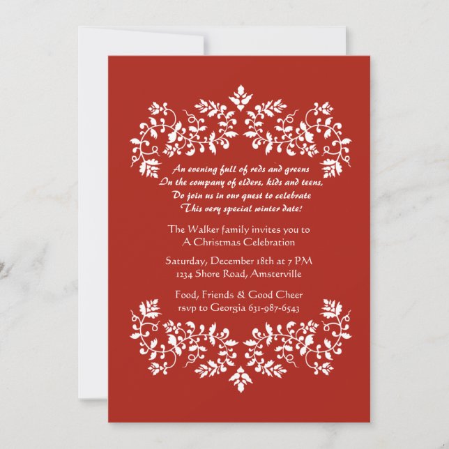Invitation florale vintage de rouleau (Devant)