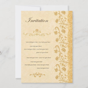 Invitation Florale Vintage Élégante Invitation Dor