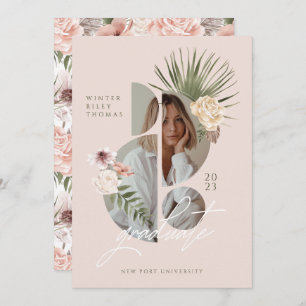 Invitation Florales d'aquarelle bohème moderne Photo de fin d