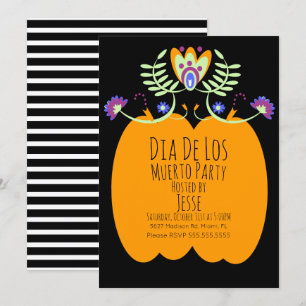 Invitation Florales de Folk de Citrouille de Dias 