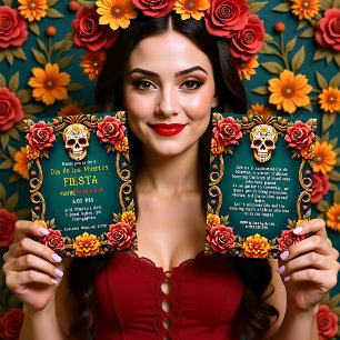 Invitation 💀 Florales & Phantoms, Día de los Muertos