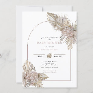 Invitation Florals séchés Baby shower à thème du désert