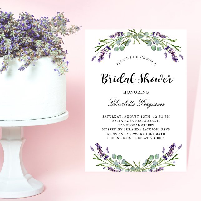 Invitation floraux de lavande à Fête des mariées (Créateur téléchargé)