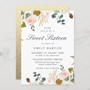 Invitation Flore Blanche & Blanche Avec Parties scintillant O