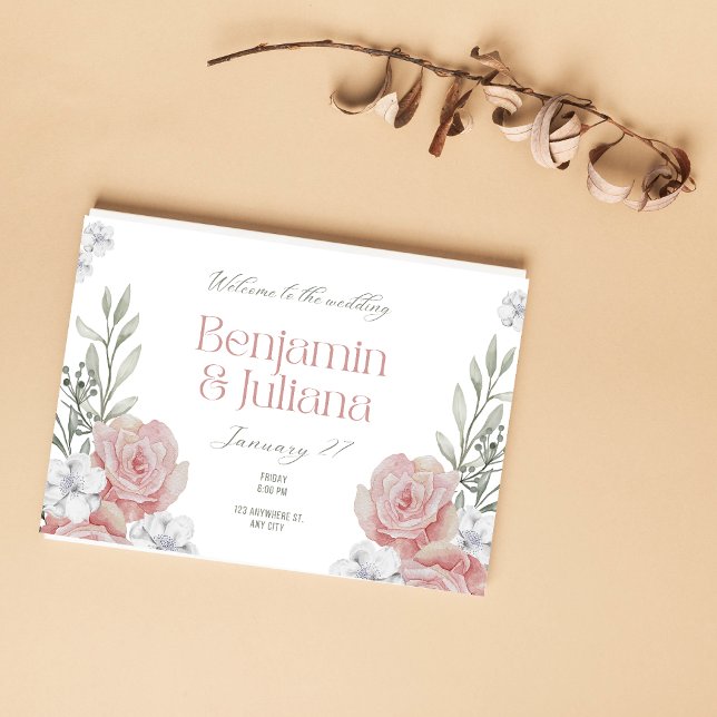 Invitation Flore classique Simple Élégant (Créateur téléchargé)