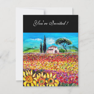Invitation FLORE EN TOSCANE/ Champs, Pépites et tournesols