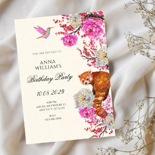 Invitation Flore faune esthétique printemps anniversaire