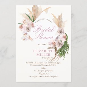 Invitation Flore floue de Boho Pampas
