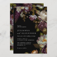 Flore foncé | Elegant Moody moderne Mariage noir