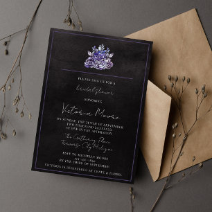 Invitation Flore foncé Moody violet Fête des mariées