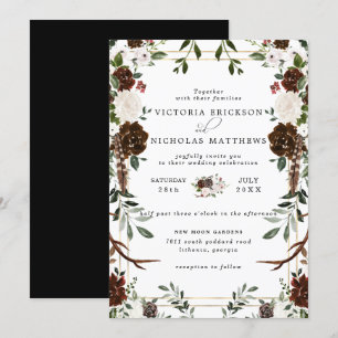 Invitation Flore rustique Boho Botanical Mariage