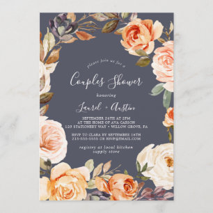 Invitation Flore rustique Douche Couples Violets