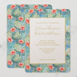 Invitation Flore tropicale d'Aloha Hibiscus