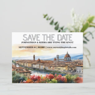 Invitation Florence ville skyline aquarelle photo modifiable