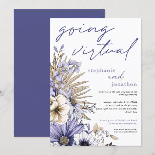 Invitation Flores d'aquarelle violette Lilac Mariage virtuel