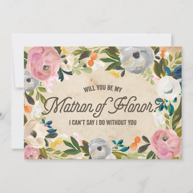 Invitation Flores vintages | Matron d'honneur (Devant)