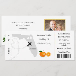 Invitation Floride Mariage Destination Billets d'embarquement